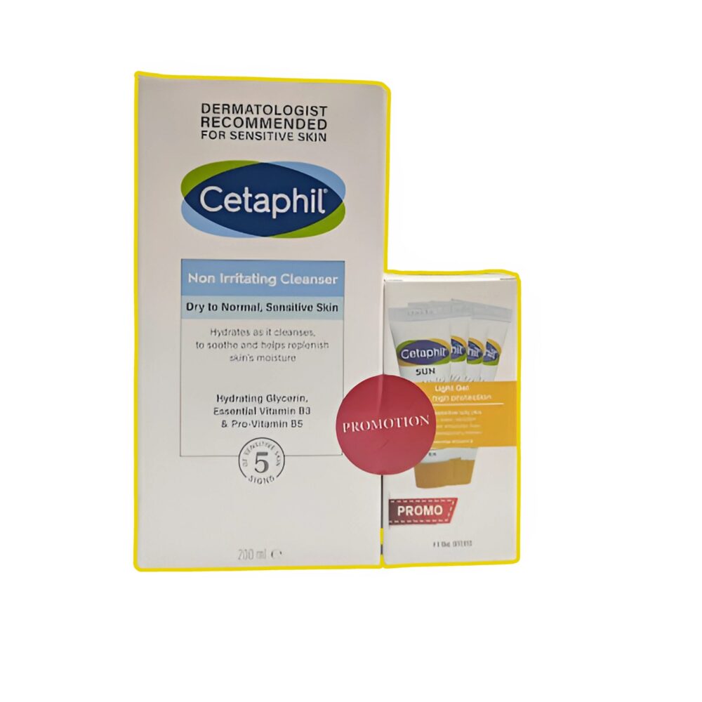 Cetaphil Lotion Nettoyante 200 Ml + 4 échantillons solaire